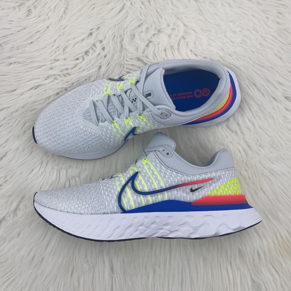 Nike Other - Men's Nike React Infinity Run Flyknit 3 White and Racer Blue Sneakers
